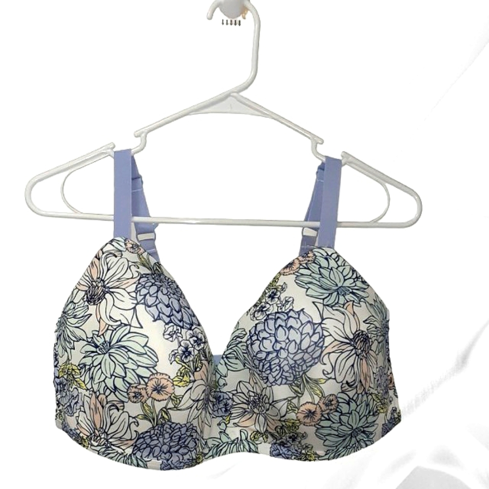- - KINDLY FLOWER PRINT BRA 40E(DD)  NWOT